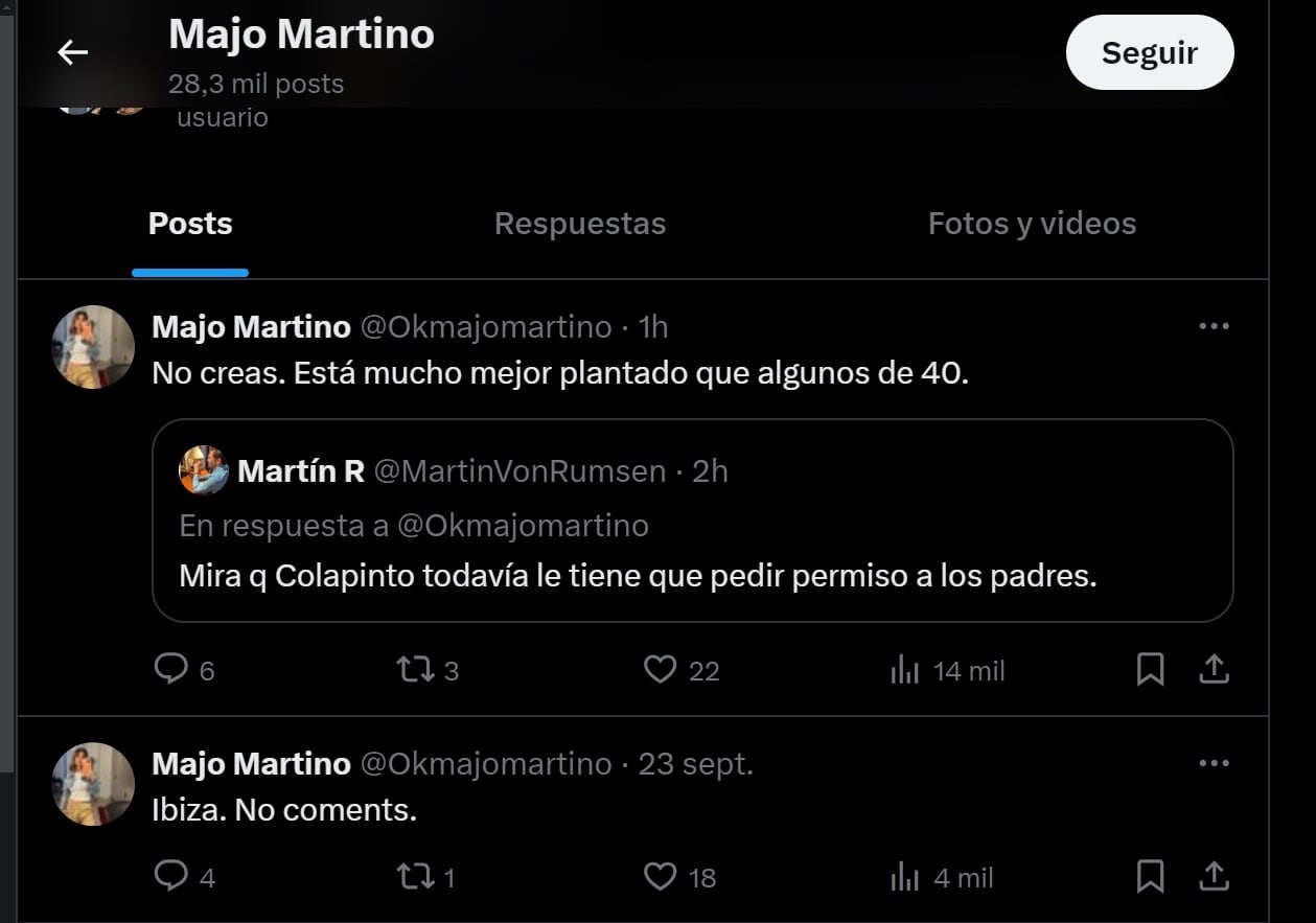 Majo Martino habló sobre Franco Colapinto.