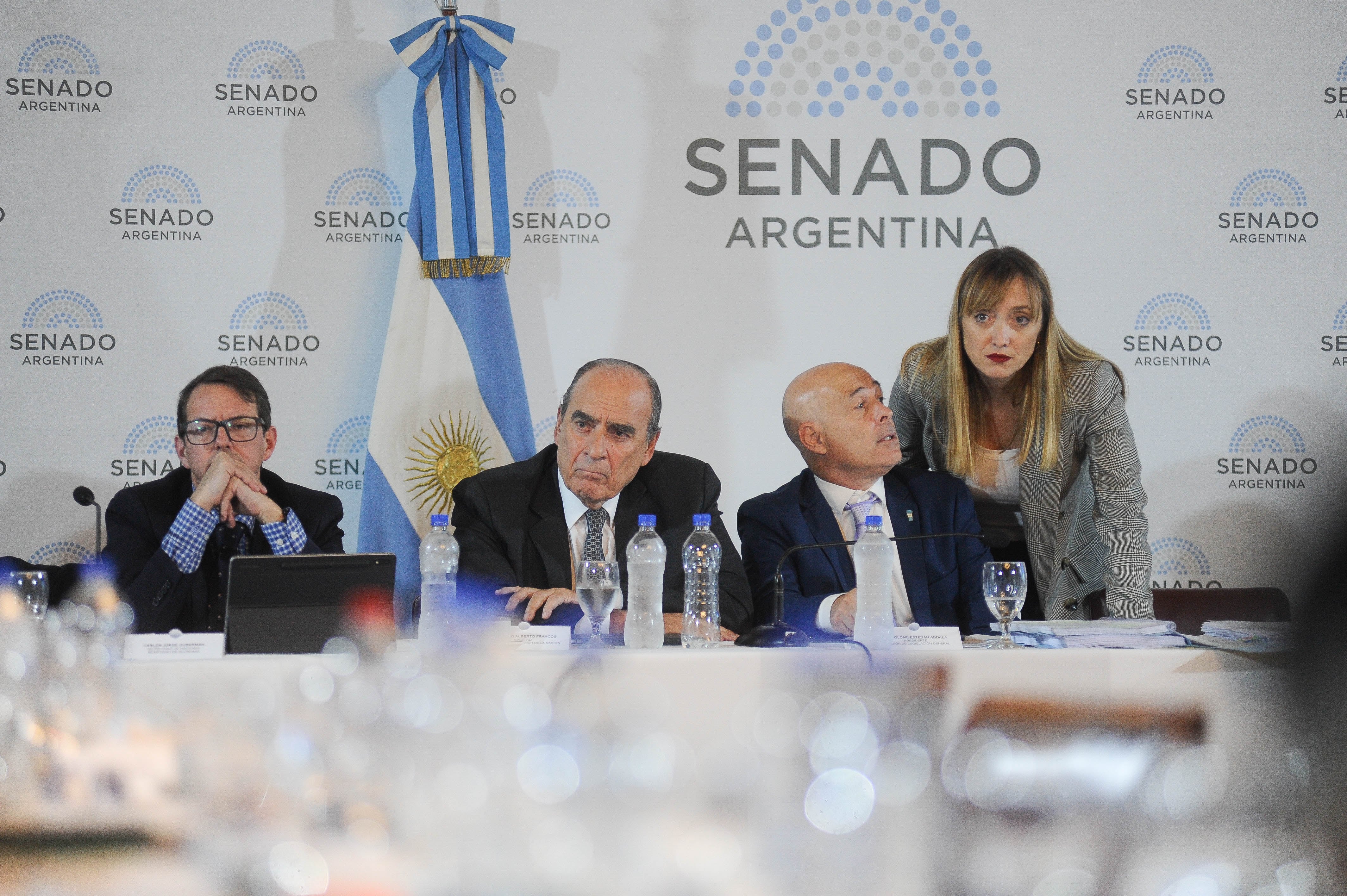 Senado. Guillermo Francos, Bartolomé Abdala y Anabel Fernández Sagasti. Foto Federico Lopez Claro