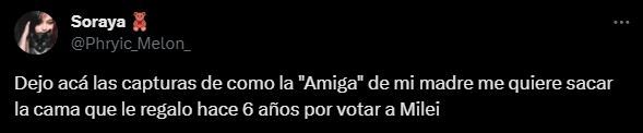 El Tuit viral de Soraya. Foto: captura.