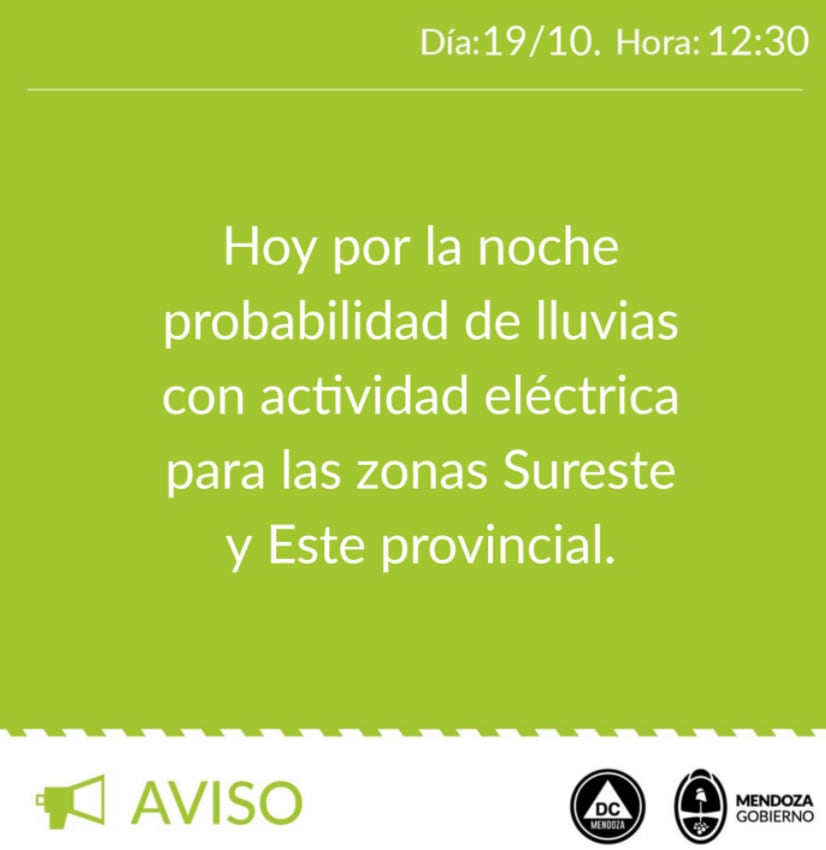 Defensa Civil anunció posibles tormentas eléctricas. Foto Facebook.