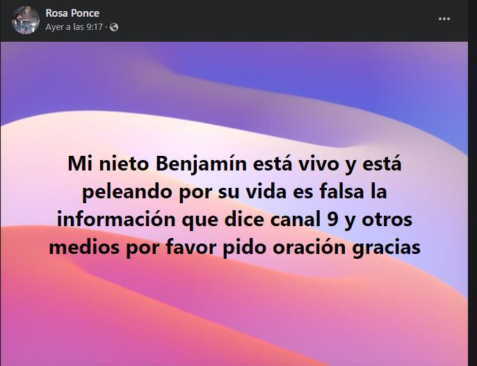 El estado del joven atropellado por un micro empeoró y su madre pide que “recen más que nunca”. Foto: Facebook.