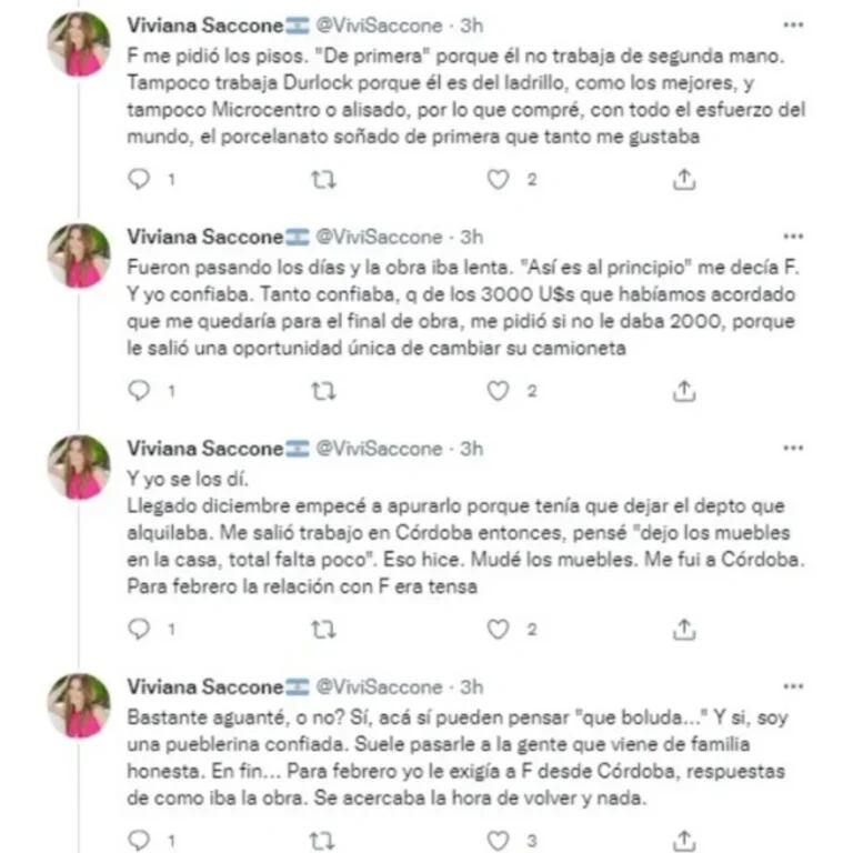 Viviana Saccone siguió sumando historias truncadas con albañiles y genera sensación