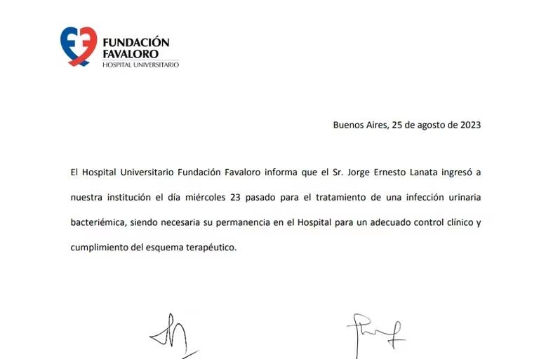 El periodista sigue internado en la Fundación Favaloro.