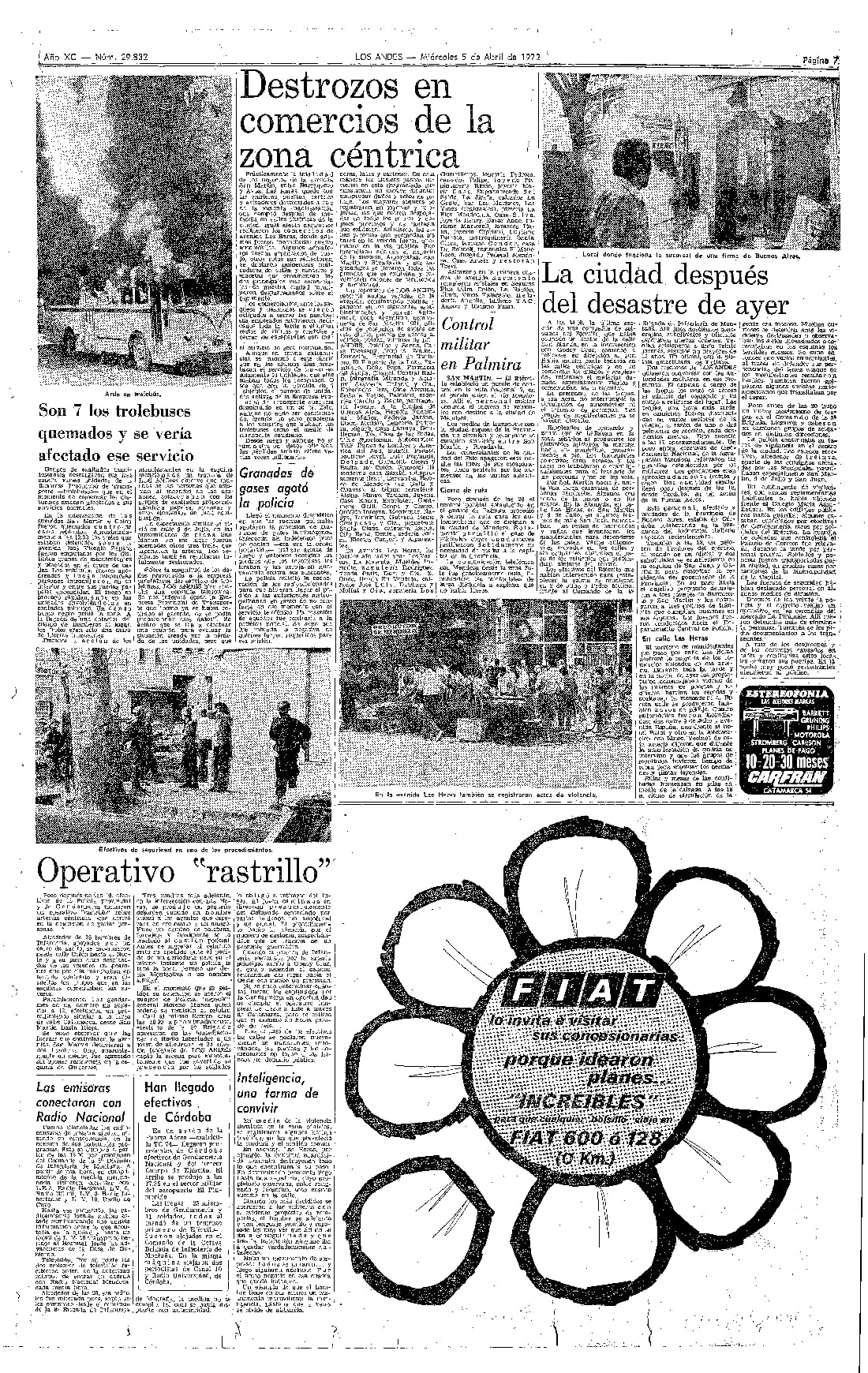 Página del diario de 05 de abril de 1972