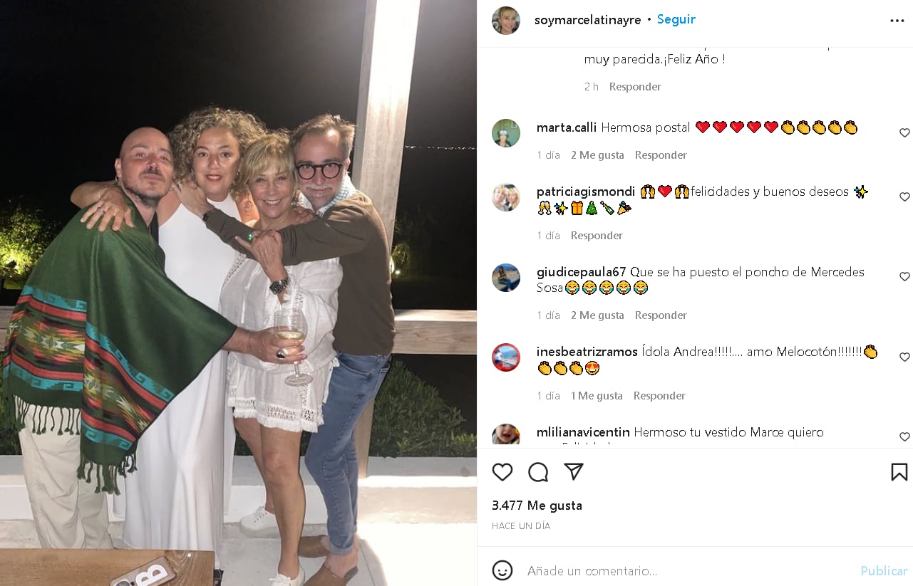 Marcela Tinayre, César, y otros amigos recibieron juntos el 2022