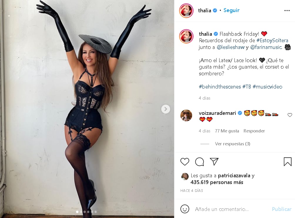 Thalía se mostro muy sexy en Instagram.