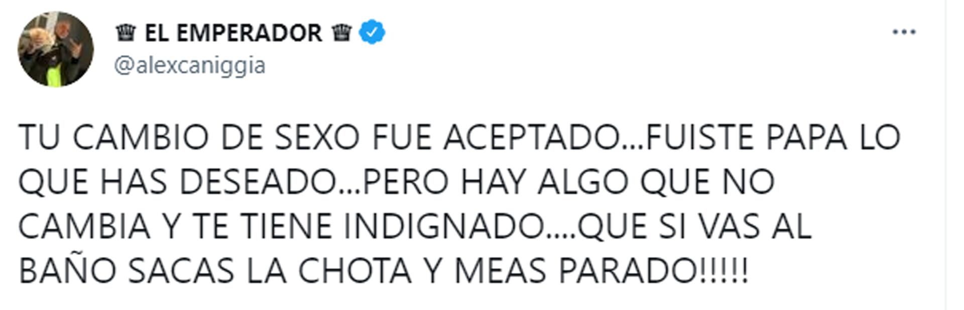 Alex Caniggia contra su la novia de su padre.