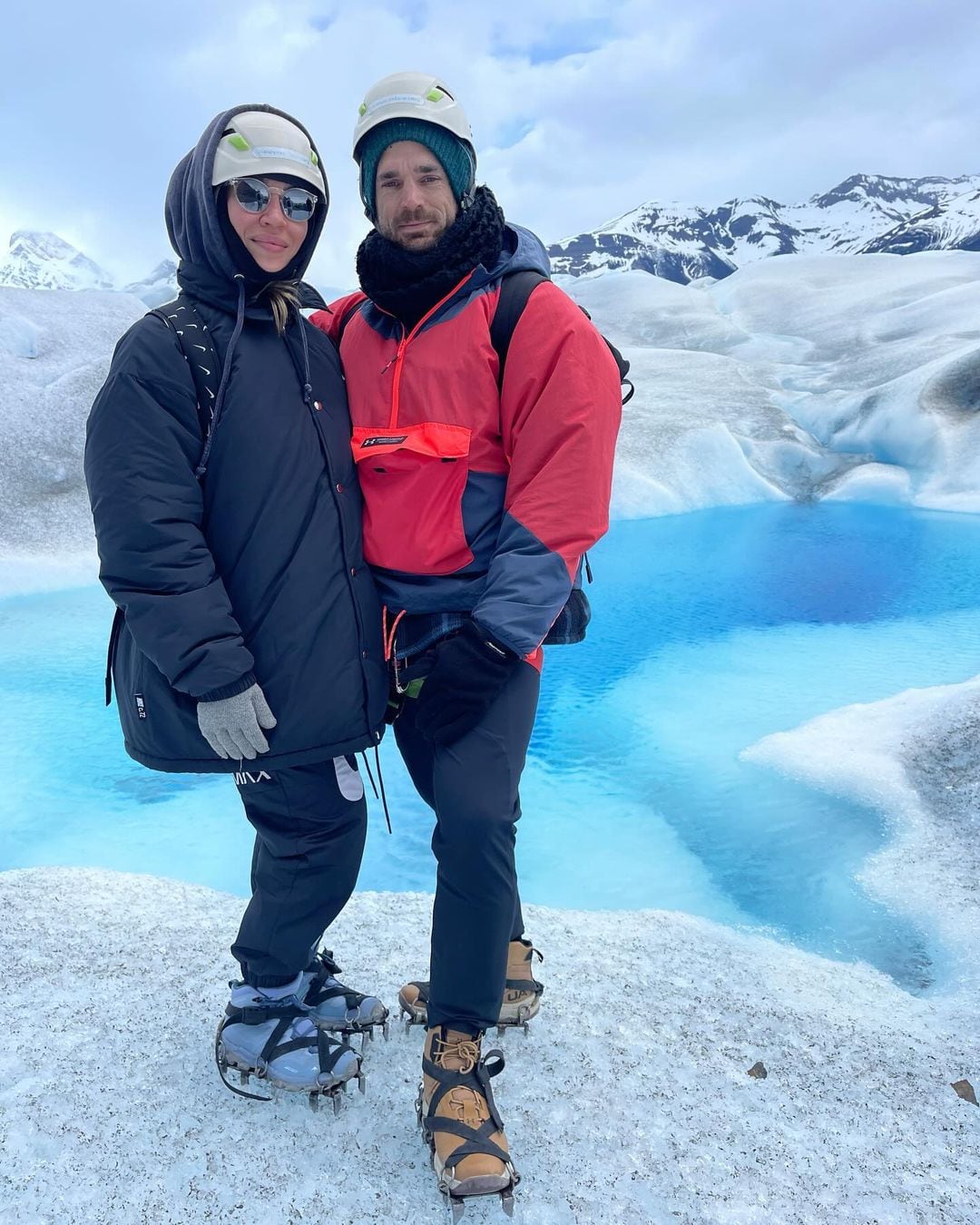 Jimena Barón y su pareja en El Calafate.