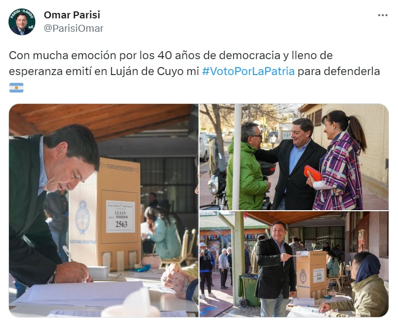 Omar Parisi votó en Luján de Cuyo