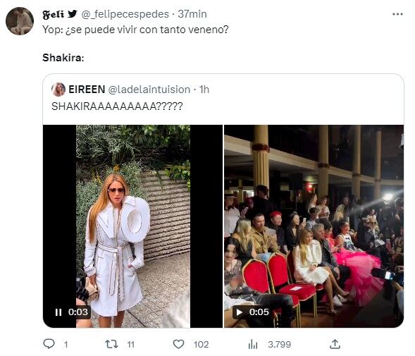 Shakira se puso un vestido con la palabra "NO" y generó una ola de memes