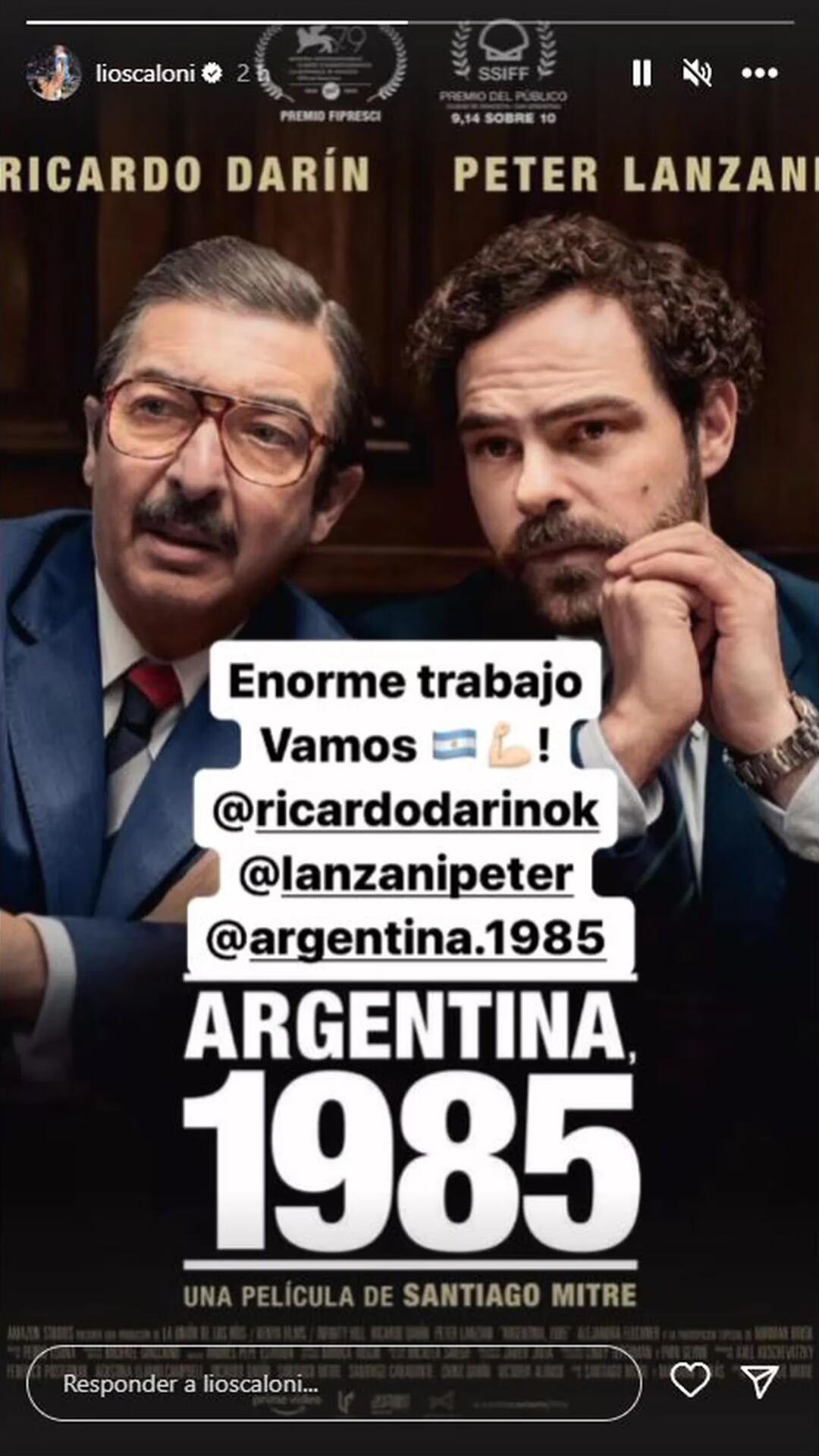 Lionel Scaloni apoyó a "Argentina, 1985" en la previa de los premios Oscar. Gentileza: TN.