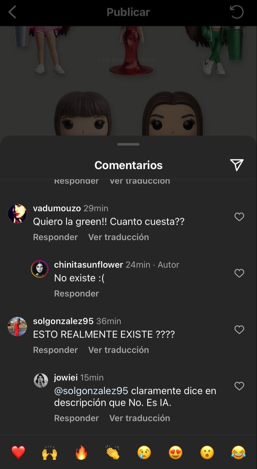 Diseñaron muñecas de la China Suárez con inteligencia artificial. Captura de Instagram.