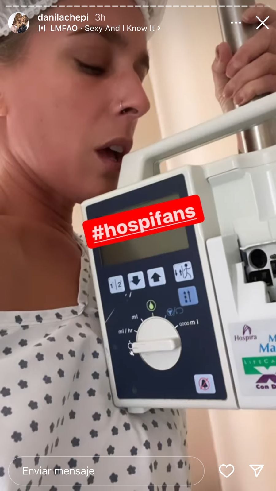 Las fotos de Dani La Chepi en el hospital.