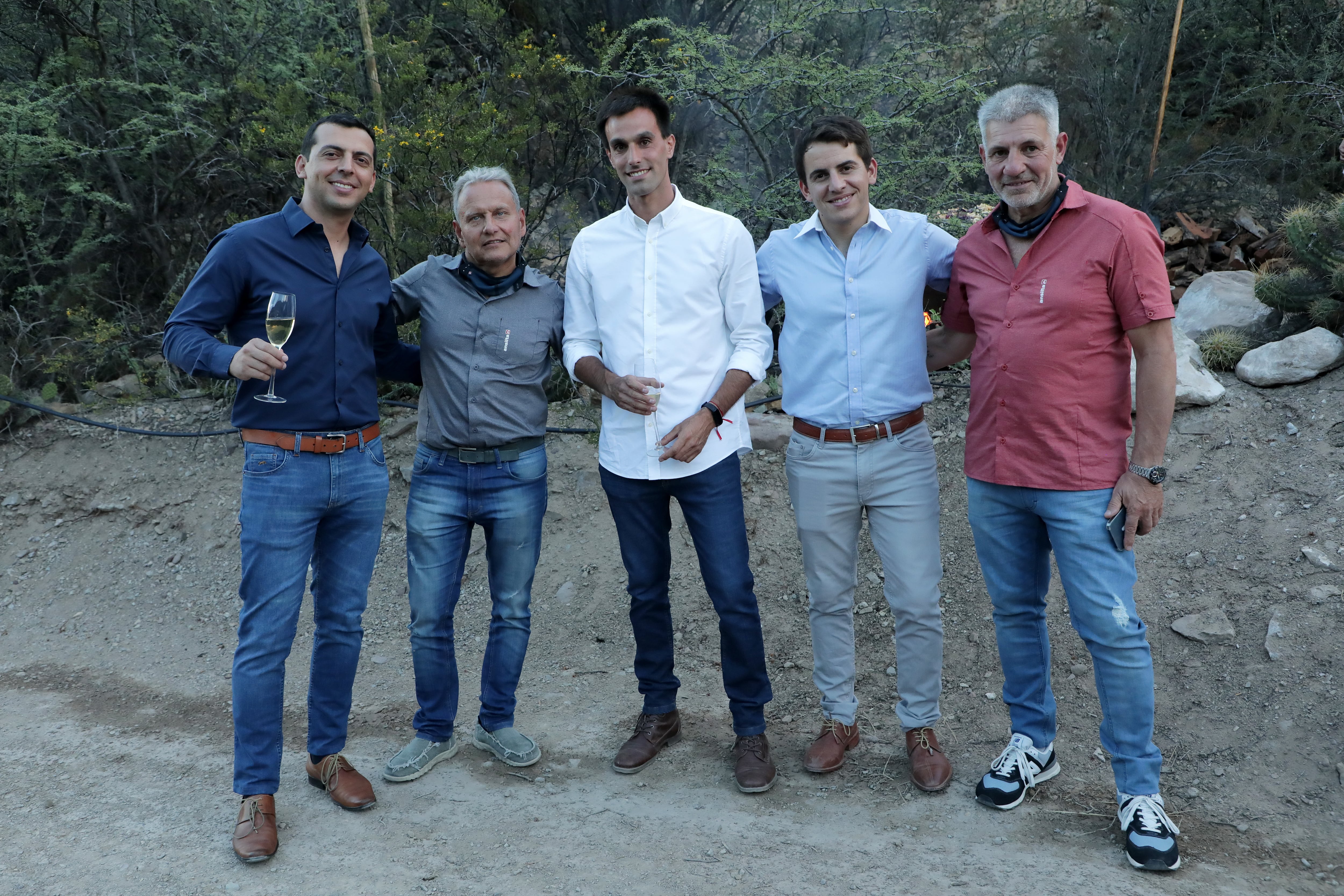 Daniel Román, Julio Pulisich, Agustín Bertona -arquitecto principal de Mendoza Norte-, Ramiro Román y Antonio Torres.