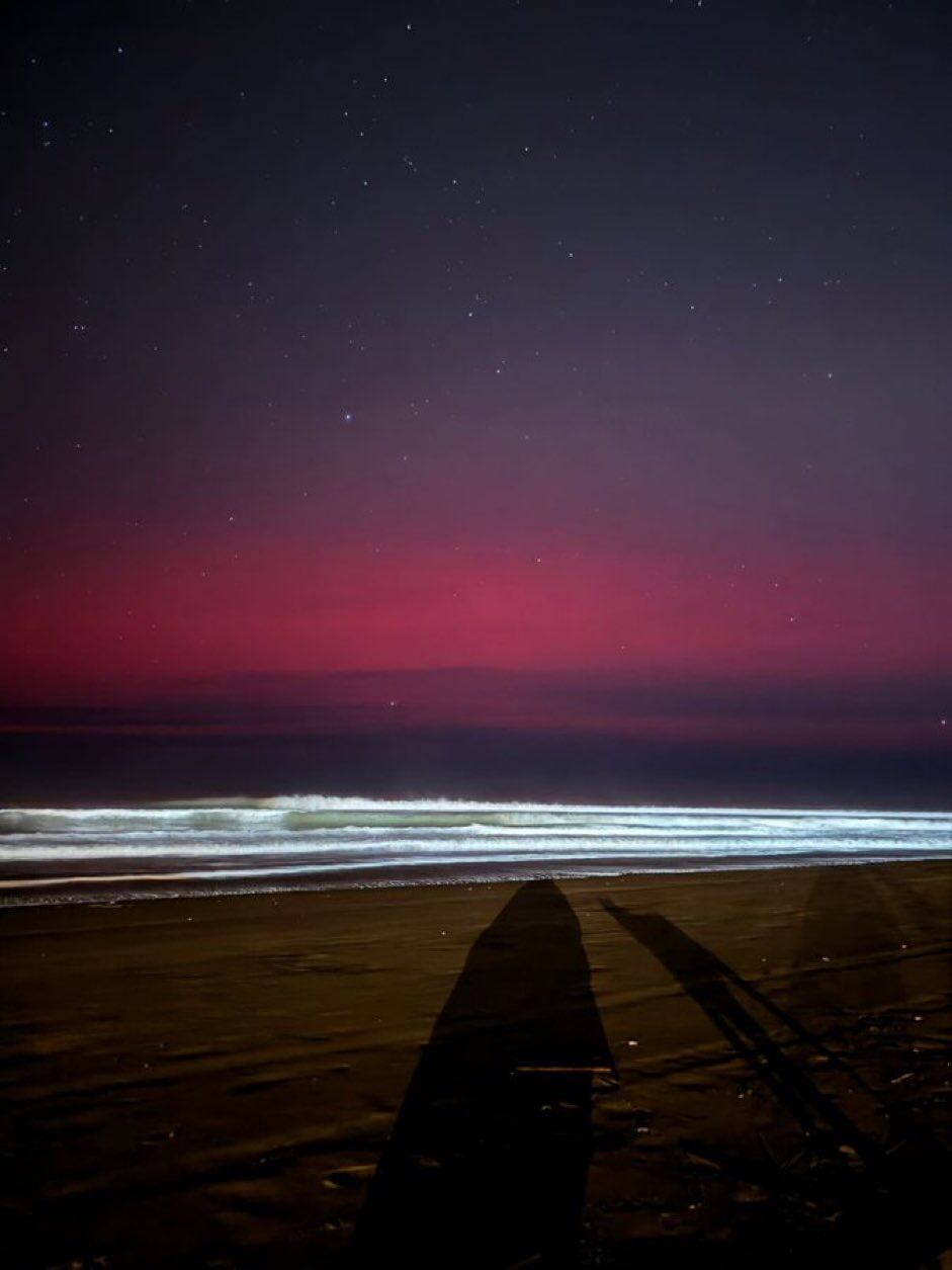 Así se vieron las auroras en Pinamar