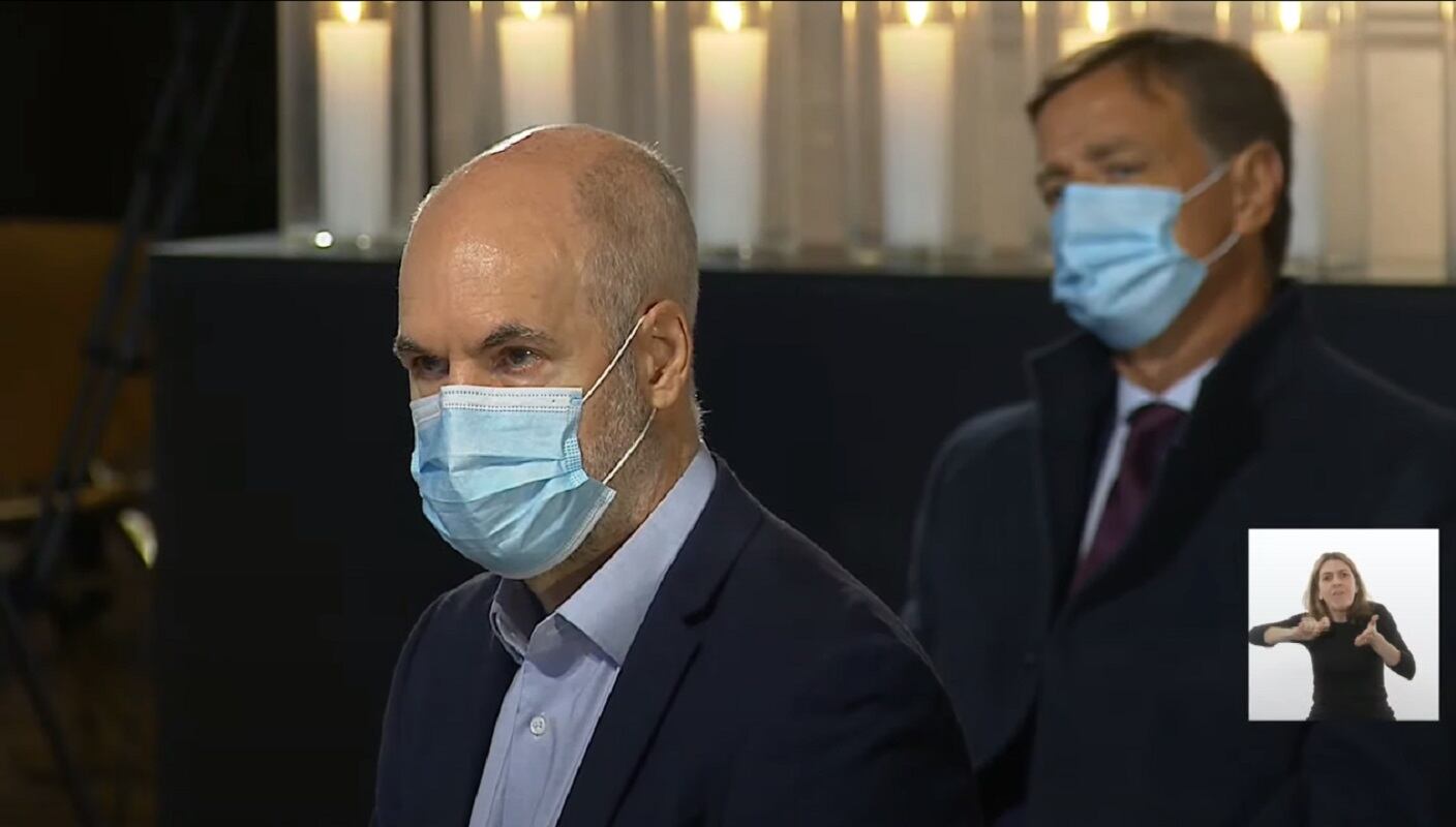 El jefe de Gobierno porteño Horacio Rodríguez Larreta y el gobernador mendocino Rodolfo Suárez - 