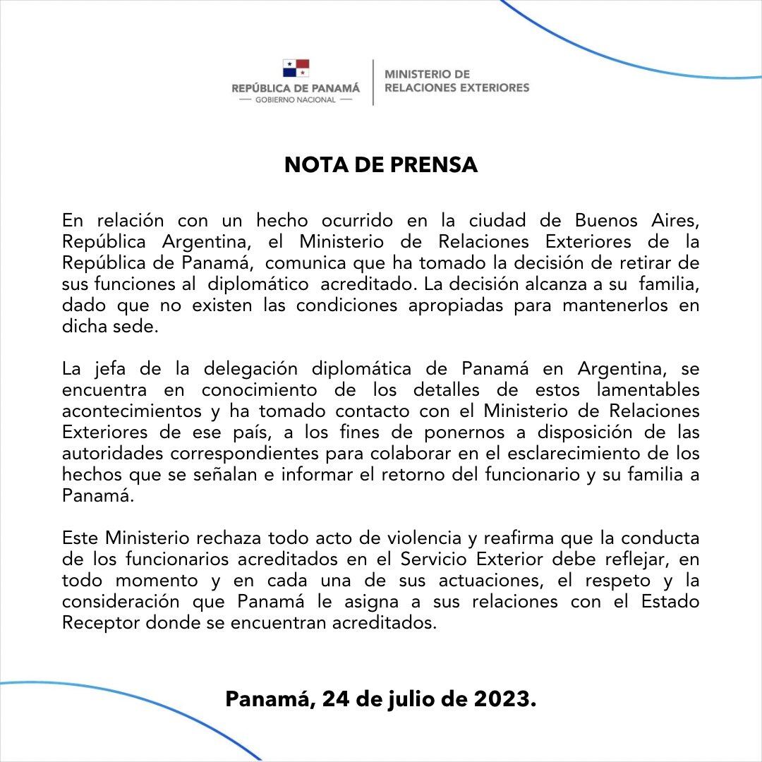 El Gobierno de ese país informó que Carlos Lawson fue removido de sus funciones - Foto Gobierno de Panamá