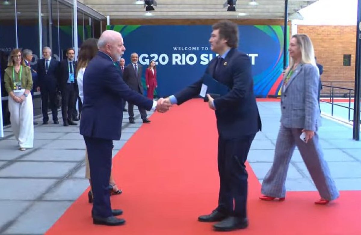 Milei y Lula se saludan en el G20 (Captura de video)