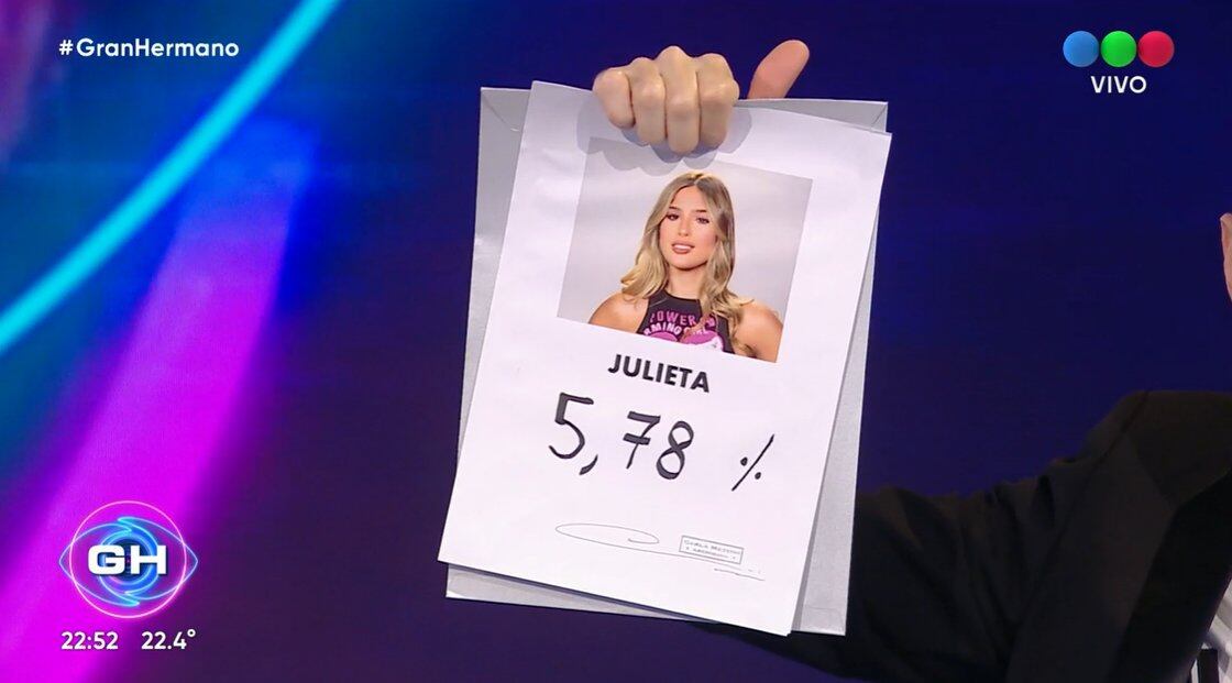 Julieta fue la segunda participante salvada de la noche