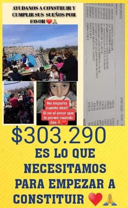 Un merendero de Junín necesita 300.000 pesos para empezar a construir su salón para 250 chicos. Foto: Brisa Moyano.