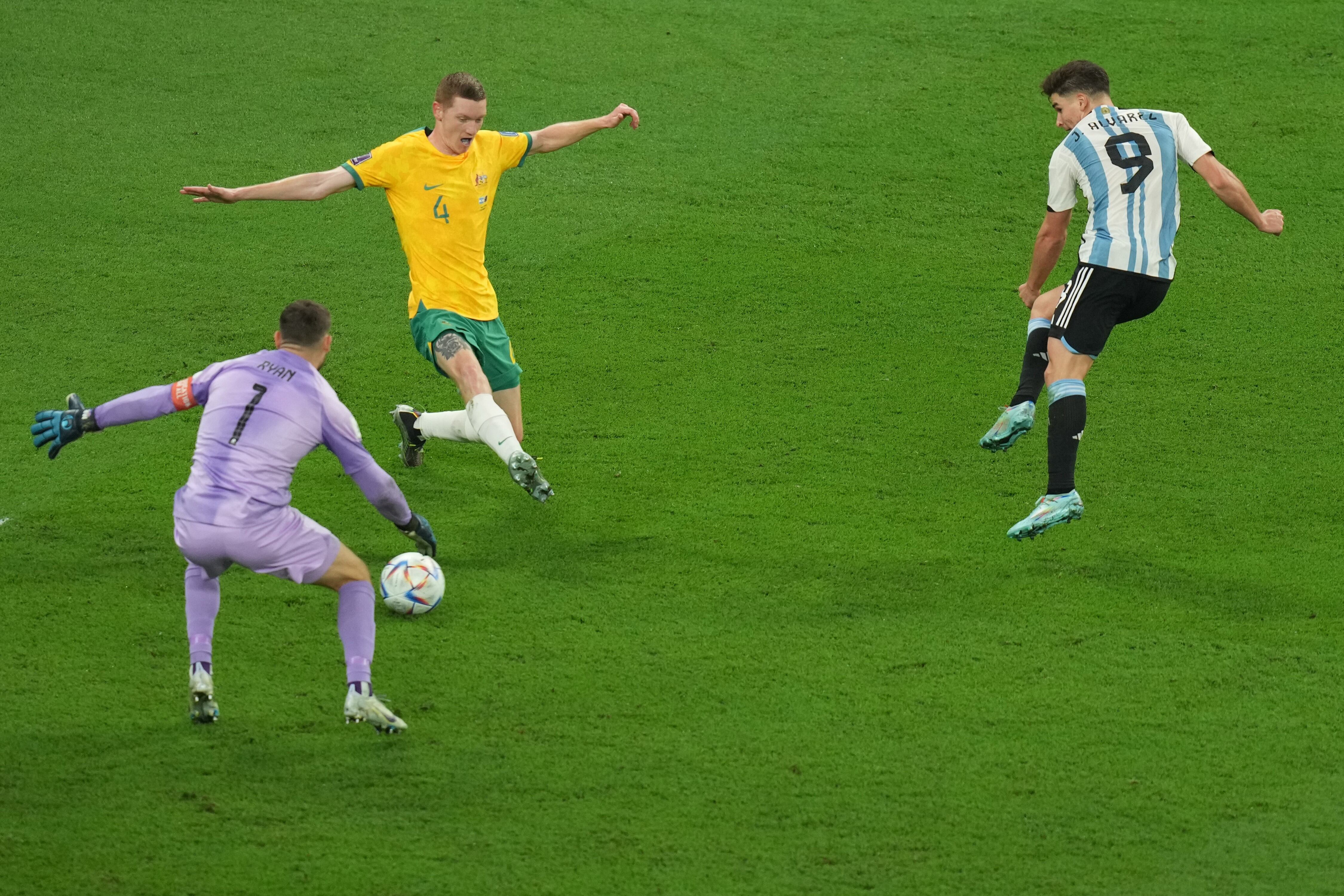 Julián Álvarez, delantero de la selección argentina en el Mundial Qatar 2022. 