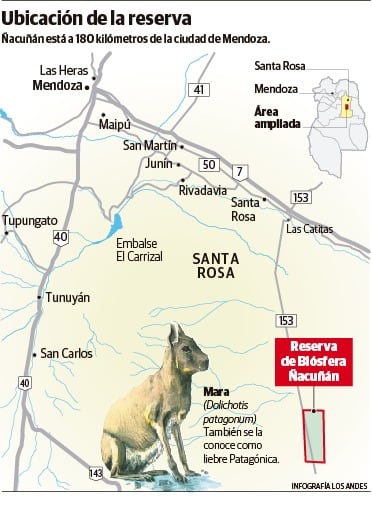 Ubicación de la reserva | Infografía: Gustavo Guevara / Los Andes