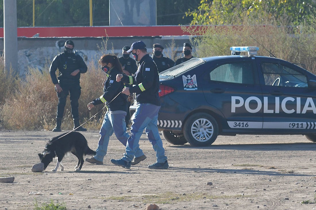 Uno de los rastrillajes que se hizo en Las Heras para tratar de hallar el cadáver de la joven. Orlando Pelichotti/Los Andes 