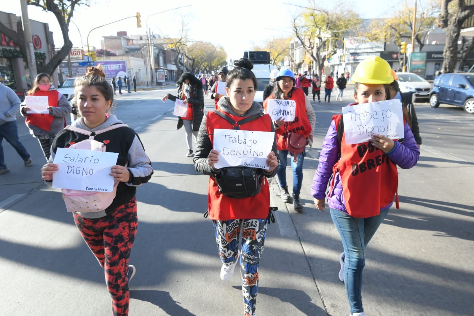 Caos vehicular en el centro mendocino por manifestaciones del Polo Obrero. Foto: Ignacio Blanco / Los Andes.