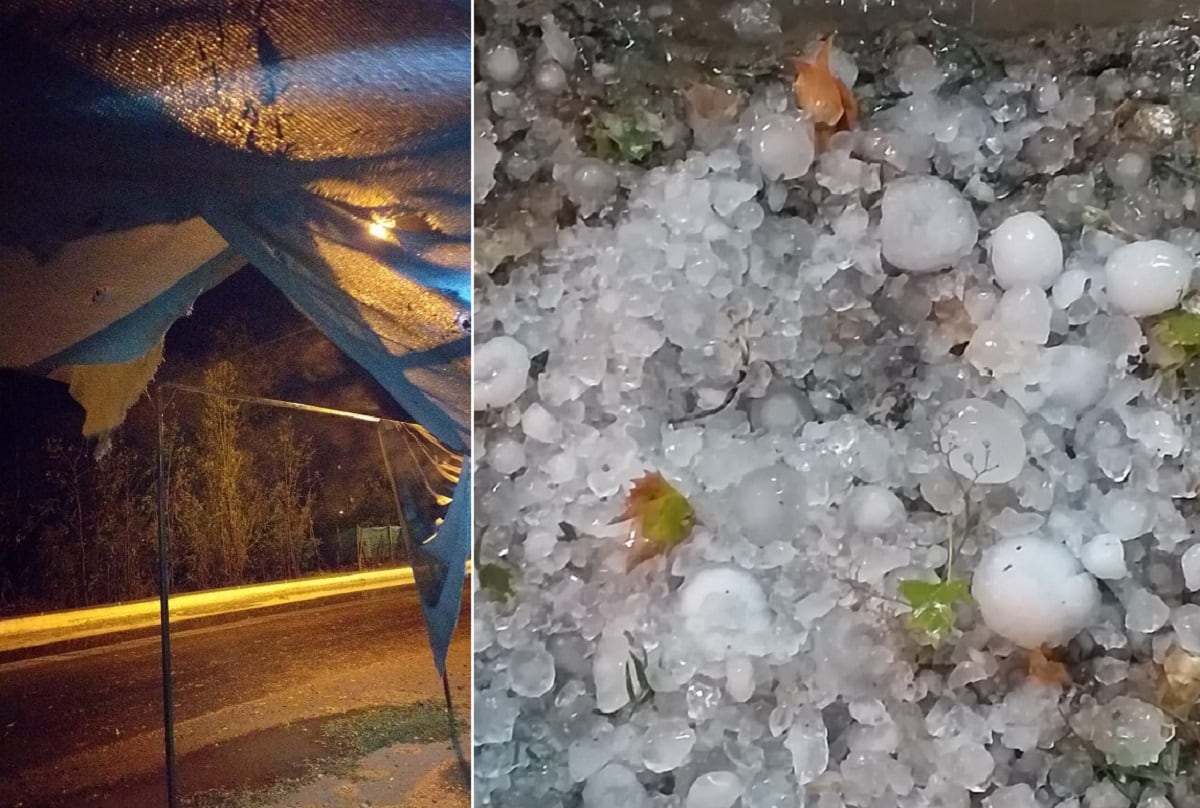 Tormenta de granizo en San Martín, Rivadavia y Junín (Facebook)