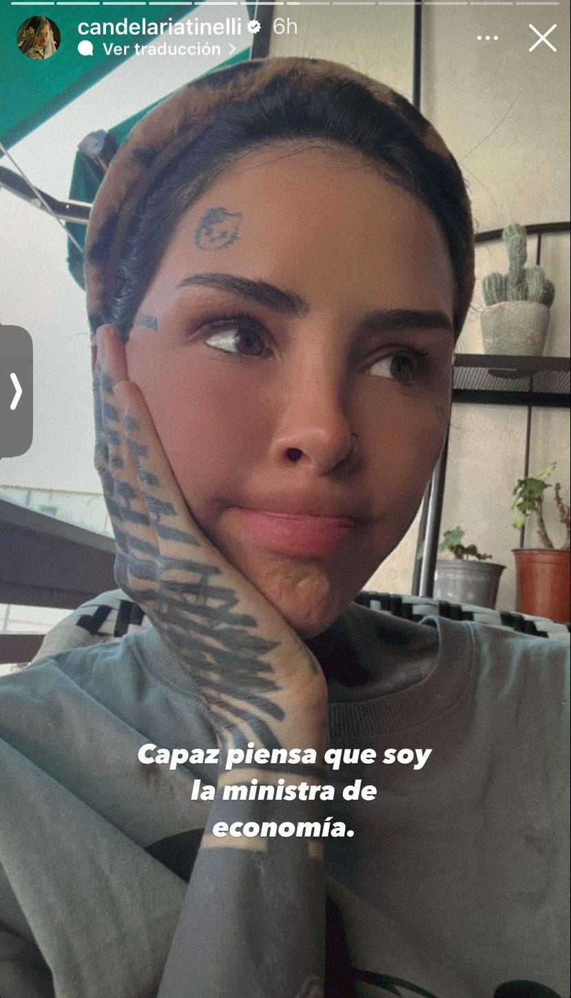 Atacaron a Cande Tinelli en España y se descargó en las redes. Captura de historias.