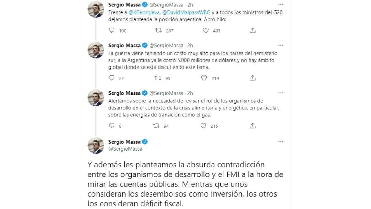 El mensaje de Sergio Massa.