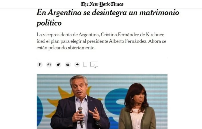 El medio publicó un artículo en el que describe los conflictos internos entre el presidente y su vice.