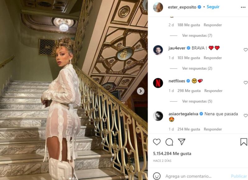 Ester Expósito cautivó en Instagram con una producción de fotos muy sensual.