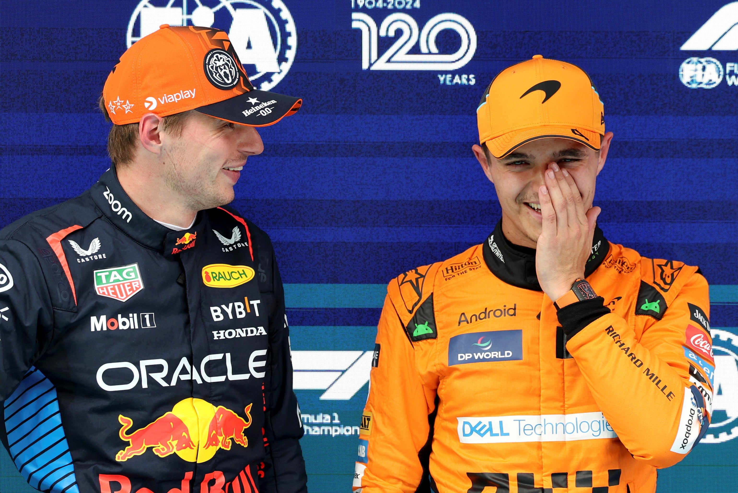 Max Verstappen y Lando Norris (AP)