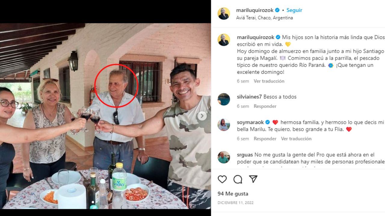 La publicación de la diputada nacional en Instagram en un almuerzo junto a su esposo.