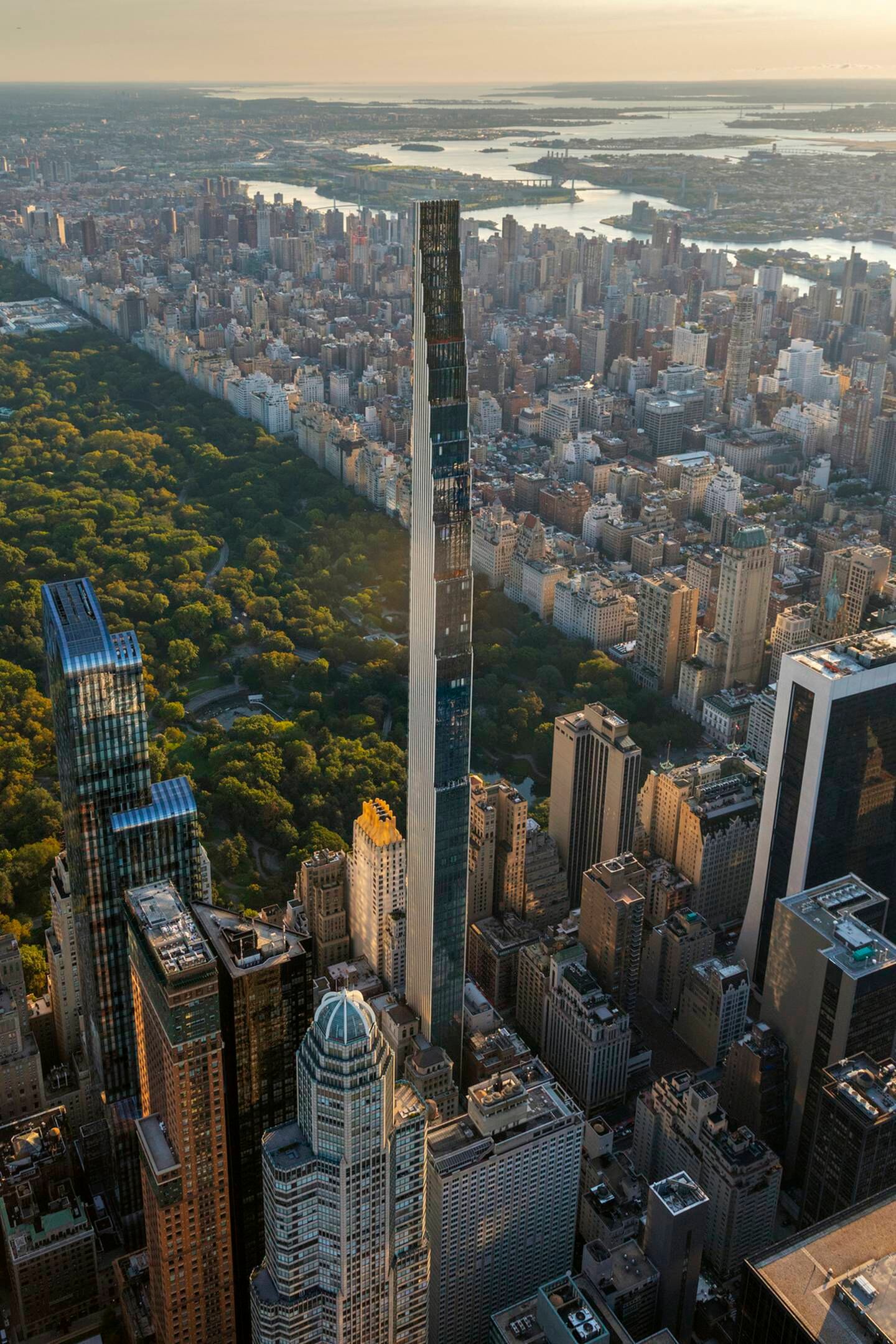 Así luce el edificio más delgado del mundo, el Steinway Tower, en Nueva York.