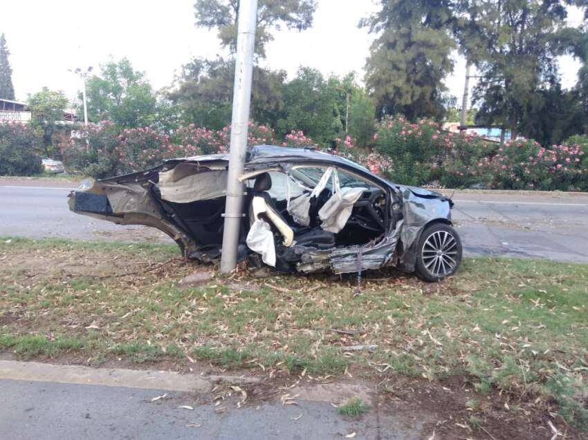 
Así quedó el auto que manejaba Colaiacovo y en el que murió su amiga Marianela Pulitti  | Ministerio de Seguridad
   