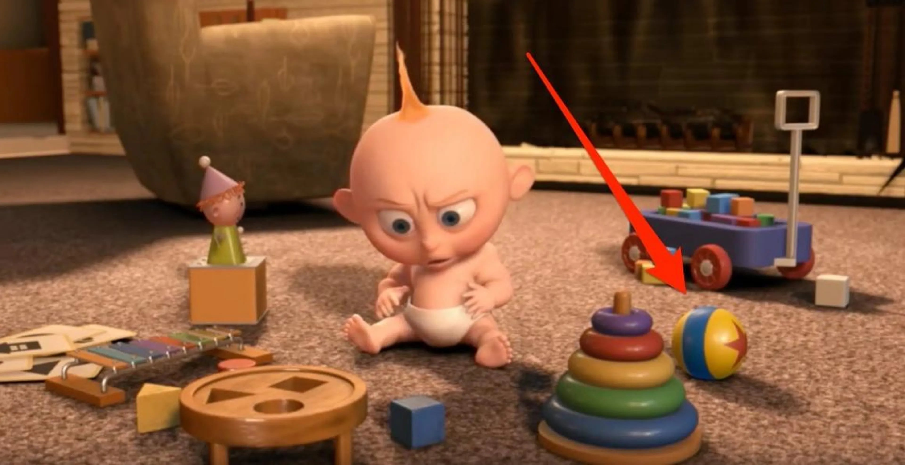 La pelota de Loxo en Los Increibles.