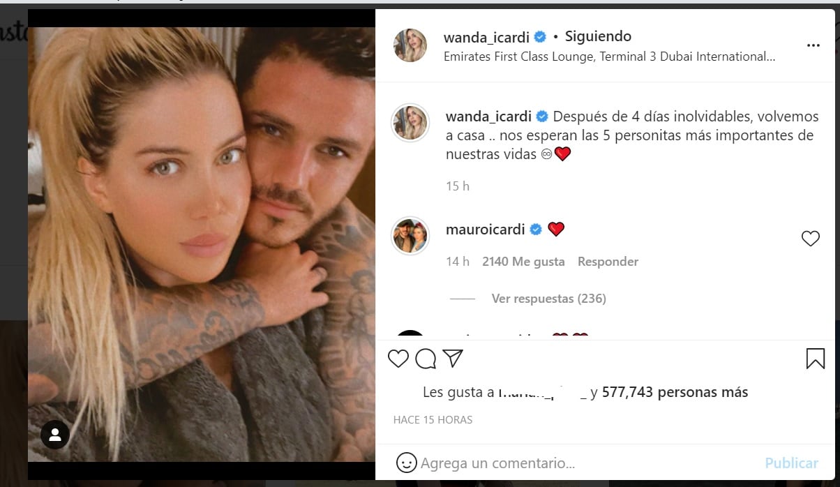 Wanda Nara y Mauro Icardi.