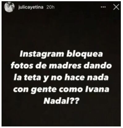 Julieta Cayetina en redes