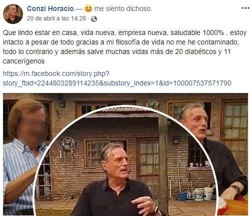 
    La publicación de Facebook que enfureció a los hermanos de Marcos Schenone.
   