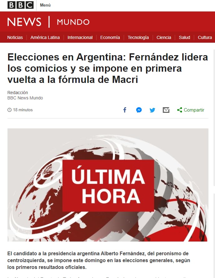 
    BBC en su versión en español.
   