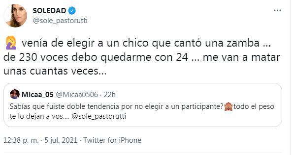  Soledad Pastorutti explicó qué pasó con Luis Carrasco en La Voz Argentina