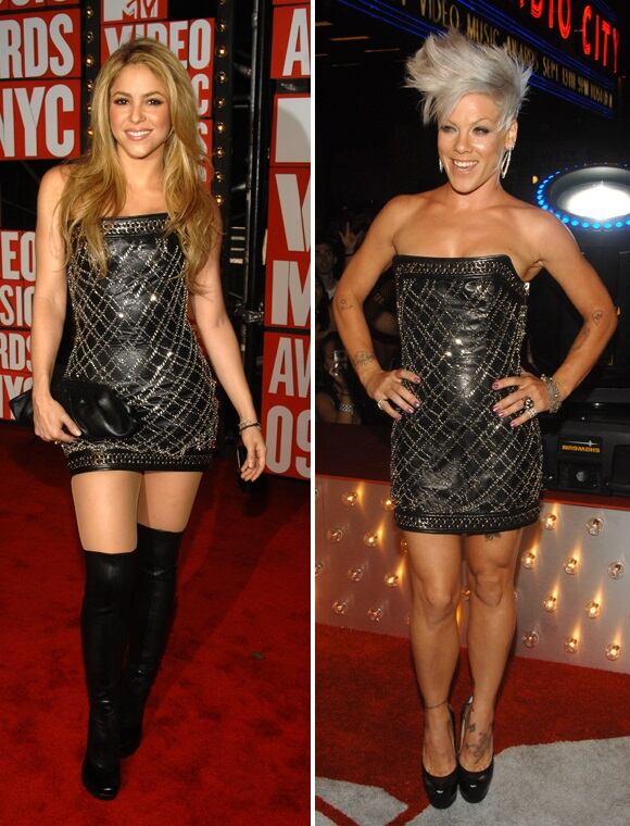 Coincidencia fashion en el mismo evento: Shakira y Pink (2009) - 