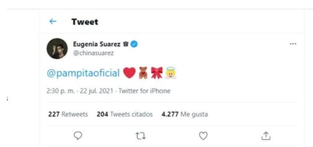 Pampita agradeció el saludo de la China Suárez por su maternidad, pero Ángel De Brito fue tajante.