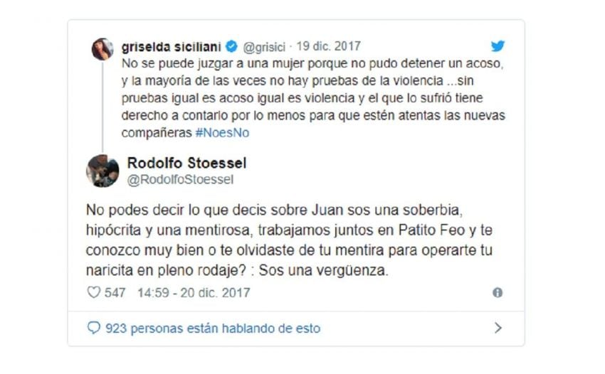 
    En diciembre, el tío de Tini Stoessel cuestionó a Griselda Siciliani por defender a Calu Rivero.
   