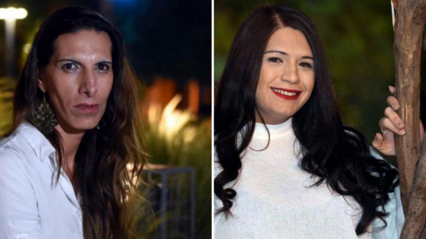 
    Victoria "Abby" Martínez (41) y Paula Spinello (28), las mujeres trans que van por la corona de Guaymallén.
   