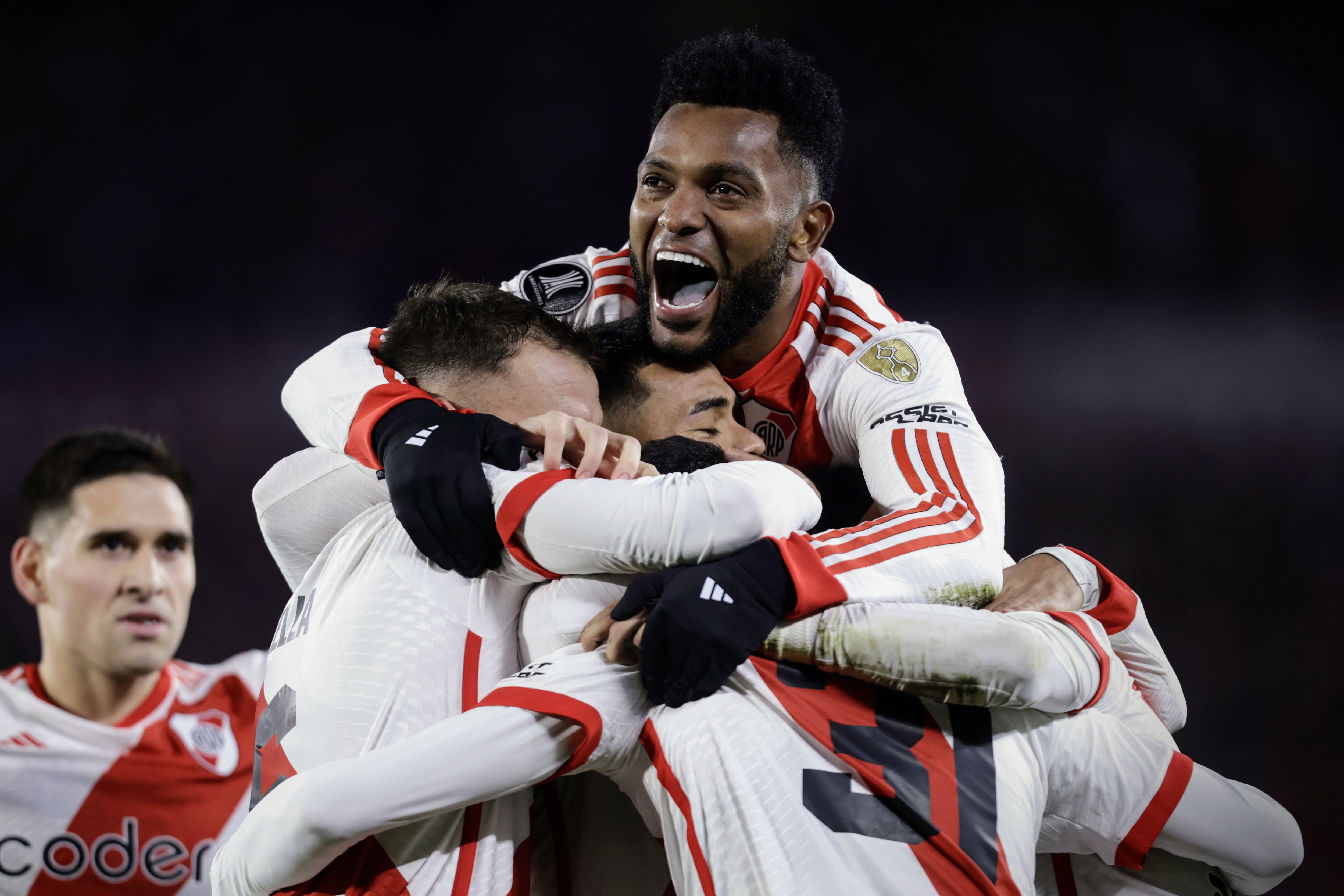 Miguel Borja destacó la tarea de River en la serie contra Talleres en los octavos de final de la Copa Libertadores. (Fotobaires)