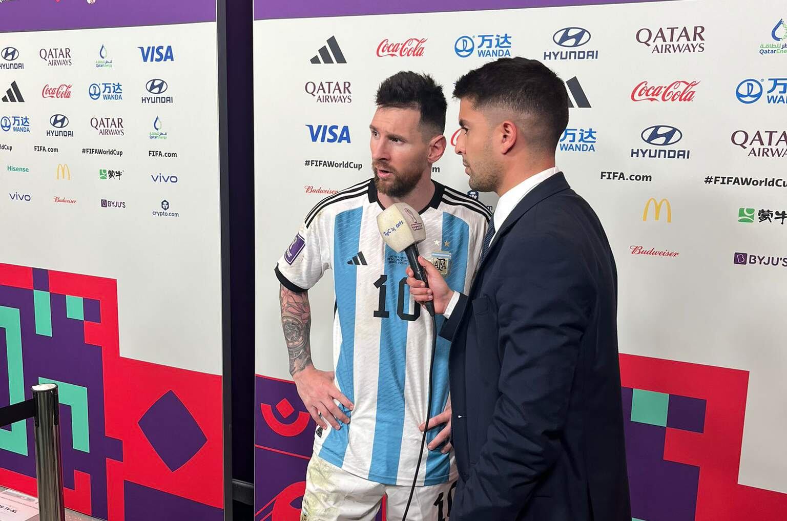 Messi en la entrevista con TyC Sports. (Twitter Gastón Edul).