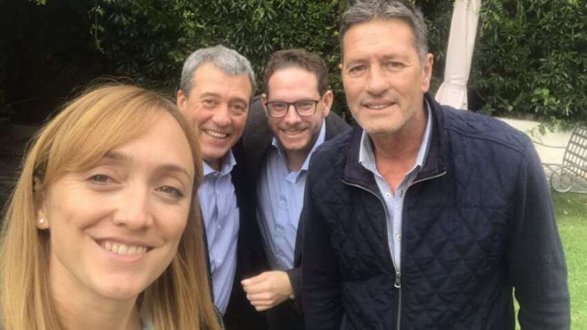 
Asesores. Adolfo Bermejo, Ilardo y Alejandro Bermejo, dirigentes peronistas que apuntalan a Anabel. | Gentileza
   